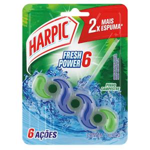 Harpic Fresh Power 6 Pinho perfume agradável e espuma limpadora com ação anti manchas