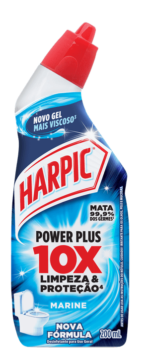 Harpic Power Plus Marine 200ml/203g com bico aplicador para vaso sanitário