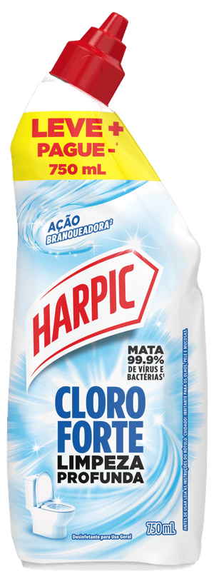 Harpic Cloro Forte 750ml com ação branqueadora e desinfetante